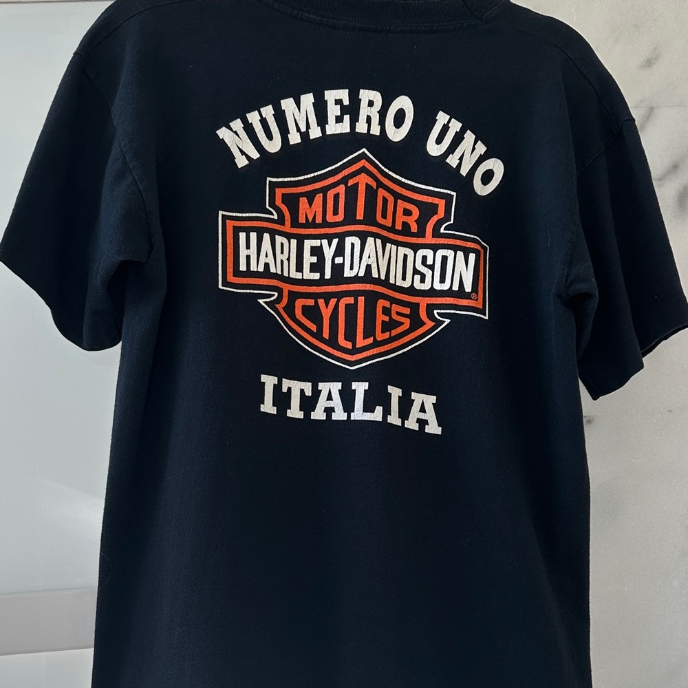 Harley-Davidson Black and Orange Graphic Tee